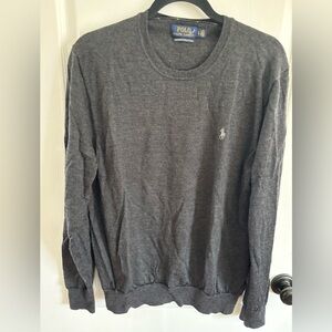 Ralph Lauren Dark Charcoal Grey Merino Wool Crewneck Sweater